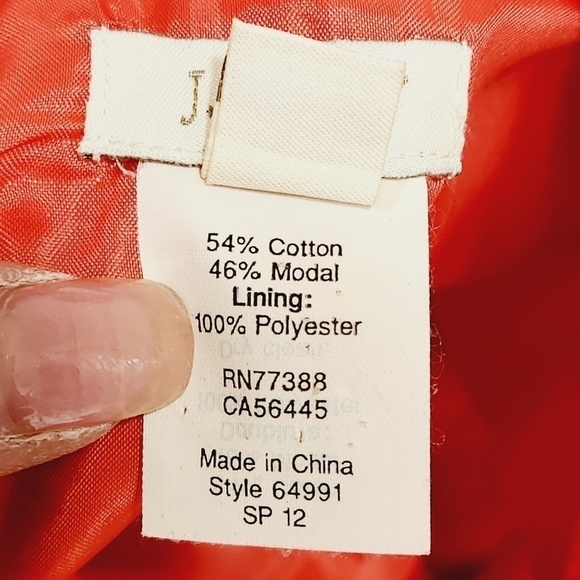 J. Crew Basketweave Orange Fit & Flare Dress Size: 4 - Picture 12 of 13